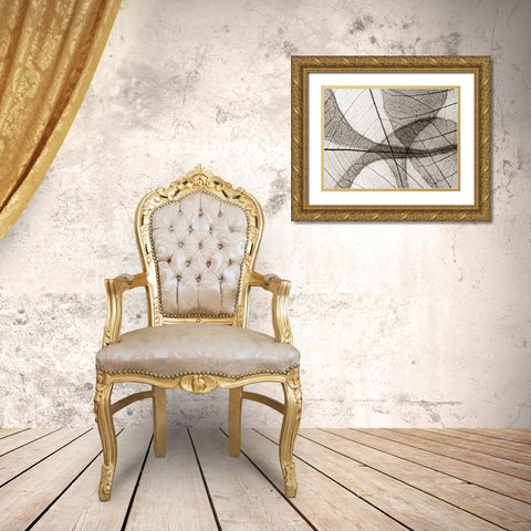 Leaf Designs I Sepia Gold Ornate Wood Framed Art Print with Double Matting by Christensen, Jim