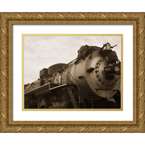 Train I Gold Ornate Wood Framed Art Print with Double Matting by Christensen, Jim