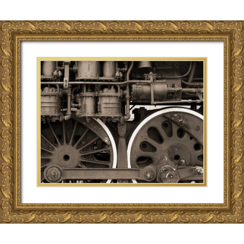Train II Gold Ornate Wood Framed Art Print with Double Matting by Christensen, Jim