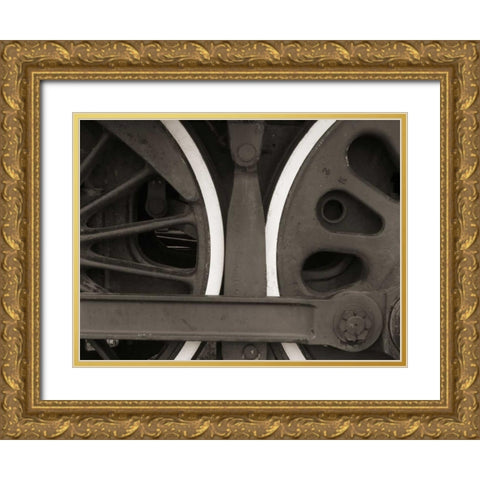 Train III Gold Ornate Wood Framed Art Print with Double Matting by Christensen, Jim