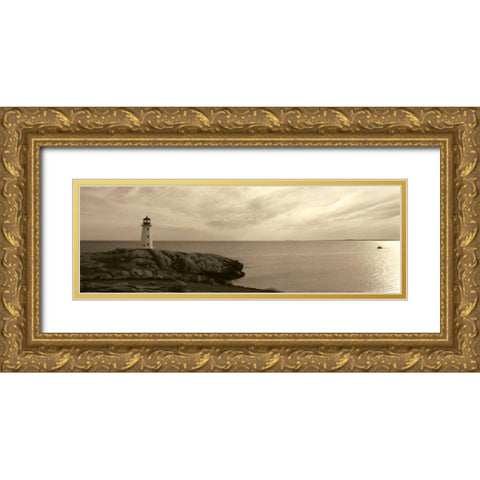 Lighthouse III Gold Ornate Wood Framed Art Print with Double Matting by Christensen, Jim