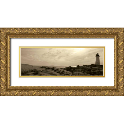 Lighthouse IV Gold Ornate Wood Framed Art Print with Double Matting by Christensen, Jim