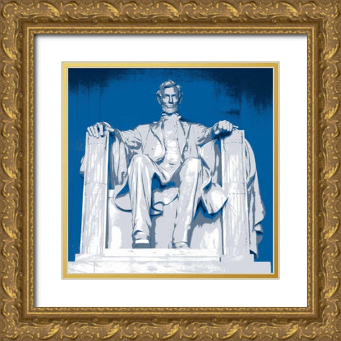 Lincoln Monument Gold Ornate Wood Framed Art Print with Double Matting by Christensen, Jim