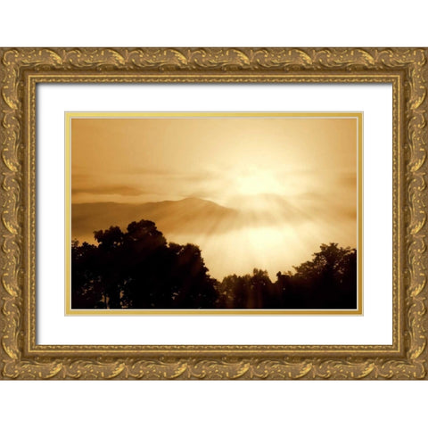 Distant Mountains I Gold Ornate Wood Framed Art Print with Double Matting by Hausenflock, Alan