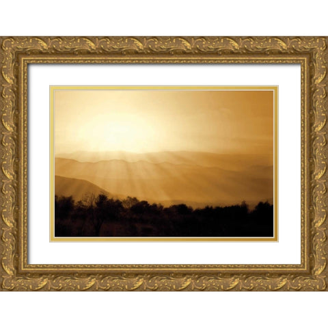 Distant Mountains II Gold Ornate Wood Framed Art Print with Double Matting by Hausenflock, Alan