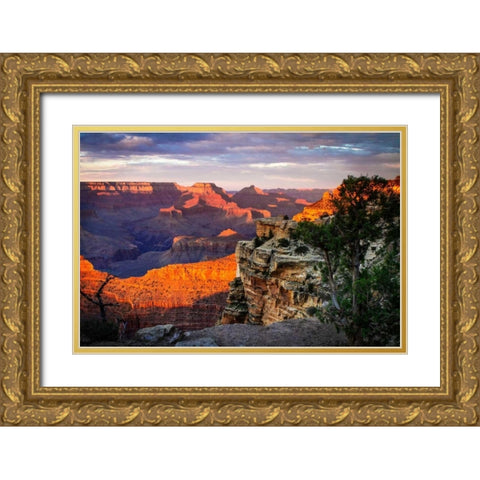 Mather Point Sunset I Gold Ornate Wood Framed Art Print with Double Matting by Hausenflock, Alan