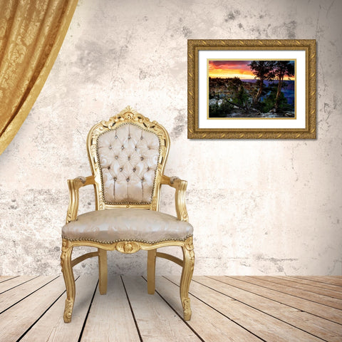 Mather Point Sunset II Gold Ornate Wood Framed Art Print with Double Matting by Hausenflock, Alan
