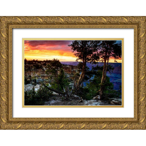 Mather Point Sunset II Gold Ornate Wood Framed Art Print with Double Matting by Hausenflock, Alan