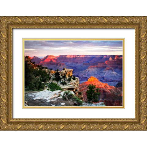 Mather Point Sunset III Gold Ornate Wood Framed Art Print with Double Matting by Hausenflock, Alan