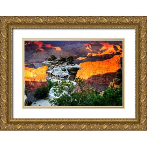 Mather Point Sunset IV Gold Ornate Wood Framed Art Print with Double Matting by Hausenflock, Alan