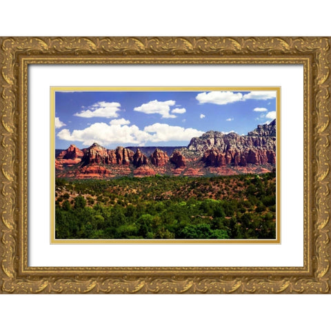 Red Rock Canyon I Gold Ornate Wood Framed Art Print with Double Matting by Hausenflock, Alan