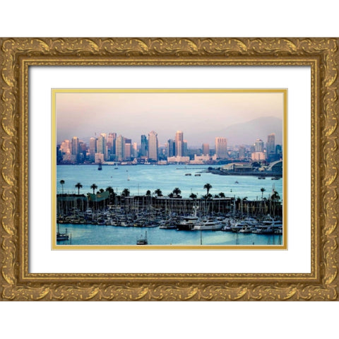 San Diego Sunset I Gold Ornate Wood Framed Art Print with Double Matting by Hausenflock, Alan