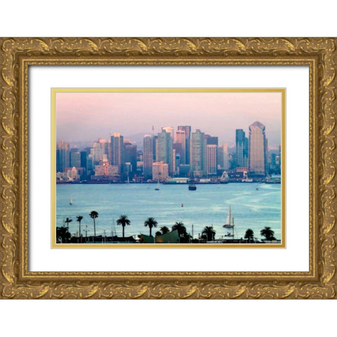 San Diego Sunset II Gold Ornate Wood Framed Art Print with Double Matting by Hausenflock, Alan