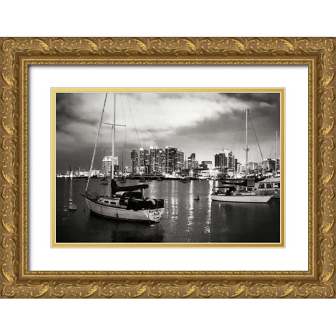 City Lights III Gold Ornate Wood Framed Art Print with Double Matting by Hausenflock, Alan