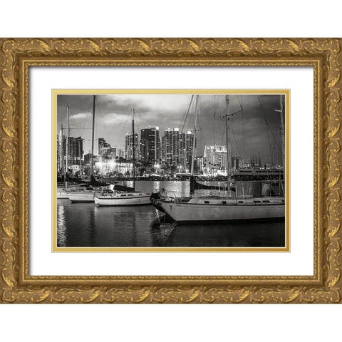City Lights IV Gold Ornate Wood Framed Art Print with Double Matting by Hausenflock, Alan