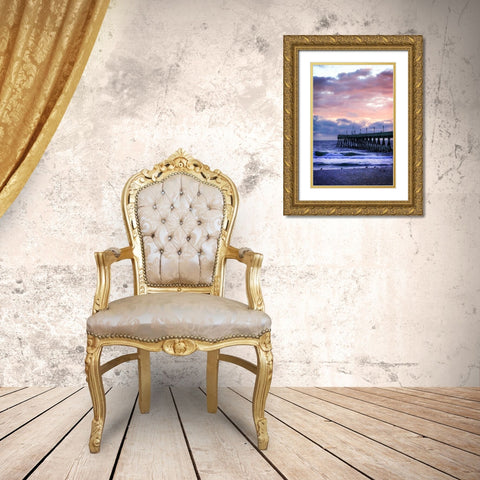 Mercers Pier III Gold Ornate Wood Framed Art Print with Double Matting by Hausenflock, Alan