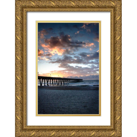 Mercers Pier IV Gold Ornate Wood Framed Art Print with Double Matting by Hausenflock, Alan