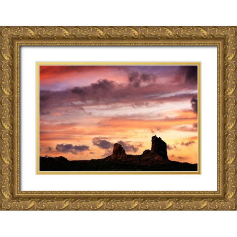 Sunset in the Valley II Gold Ornate Wood Framed Art Print with Double Matting by Hausenflock, Alan