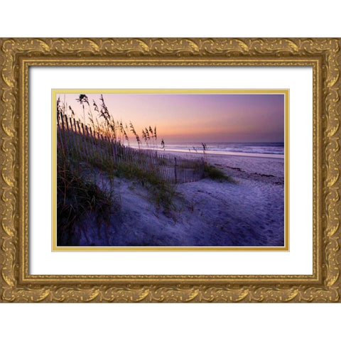 Lavender Beach I Gold Ornate Wood Framed Art Print with Double Matting by Hausenflock, Alan