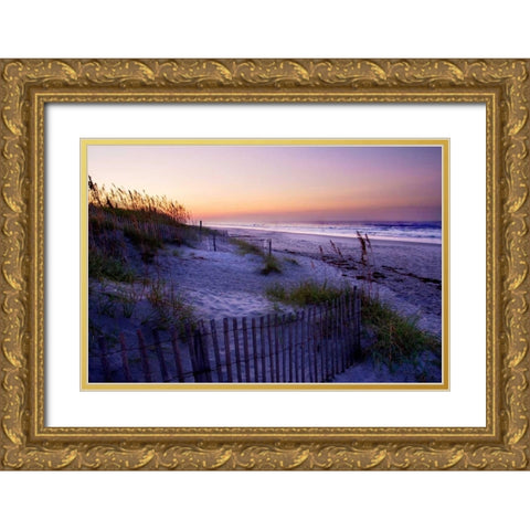 Lavender Beach II Gold Ornate Wood Framed Art Print with Double Matting by Hausenflock, Alan