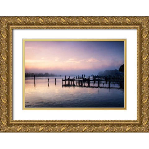 Neale Sound Sunrise III Gold Ornate Wood Framed Art Print with Double Matting by Hausenflock, Alan