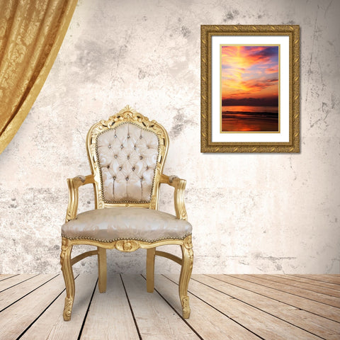 Red Sunrise II Gold Ornate Wood Framed Art Print with Double Matting by Hausenflock, Alan