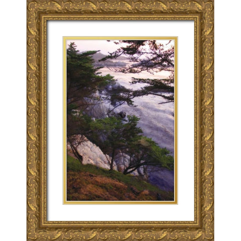 Carmel Highlands Sunset IV Gold Ornate Wood Framed Art Print with Double Matting by Hausenflock, Alan