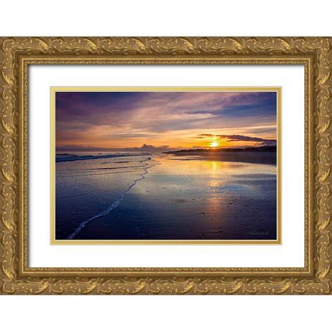 Atlantic Beach Sunrise Gold Ornate Wood Framed Art Print with Double Matting by Hausenflock, Alan