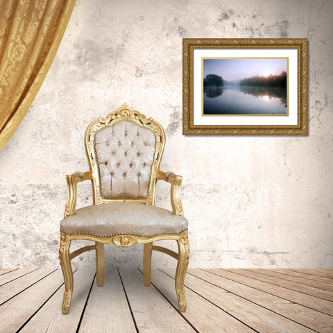 Fog on the Mattaponi VIII Gold Ornate Wood Framed Art Print with Double Matting by Hausenflock, Alan