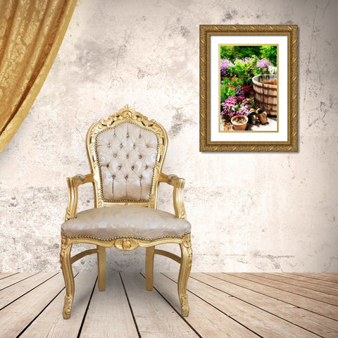 The Garden Nook I Gold Ornate Wood Framed Art Print with Double Matting by Hausenflock, Alan