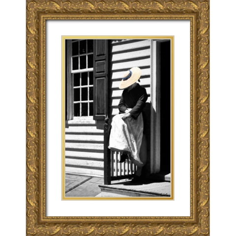 Waiting Gold Ornate Wood Framed Art Print with Double Matting by Hausenflock, Alan