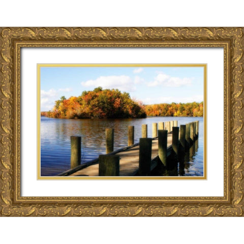 Greenwood Lake I Gold Ornate Wood Framed Art Print with Double Matting by Hausenflock, Alan