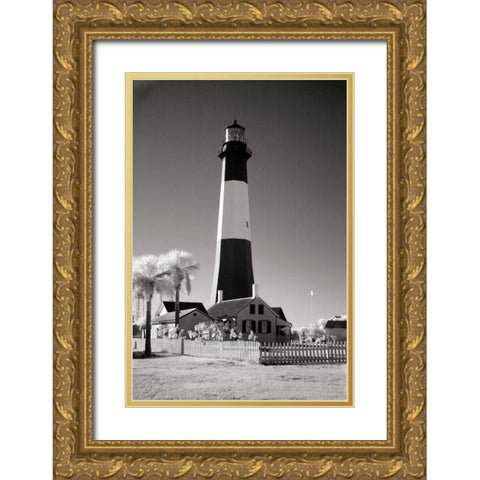 Tybee Island Lighthouse Gold Ornate Wood Framed Art Print with Double Matting by Johnson, George