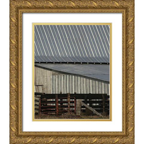 Big Barn I Gold Ornate Wood Framed Art Print with Double Matting by Larson, Scott