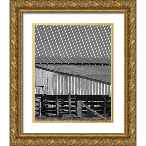 Big Barn II Gold Ornate Wood Framed Art Print with Double Matting by Larson, Scott