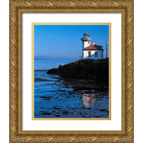 Limekiln Lighthouse Gold Ornate Wood Framed Art Print with Double Matting by Leahy, Ike