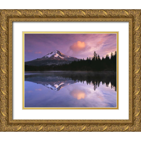 Mt. Hood II Gold Ornate Wood Framed Art Print with Double Matting by Leahy, Ike