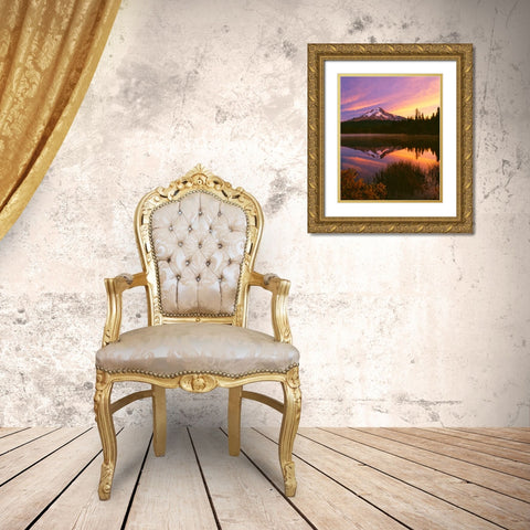 Mt. Hood XVI Gold Ornate Wood Framed Art Print with Double Matting by Leahy, Ike