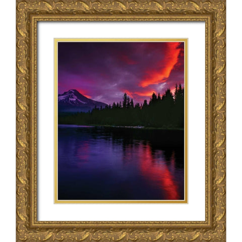 Mt. Hood XXVII Gold Ornate Wood Framed Art Print with Double Matting by Leahy, Ike