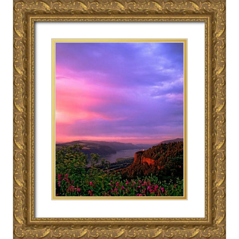 Columbia River Gorge IX Gold Ornate Wood Framed Art Print with Double Matting by Leahy, Ike