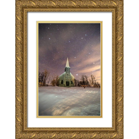 Locust Grove Oregon Gold Ornate Wood Framed Art Print with Double Matting by Leahy, Ike