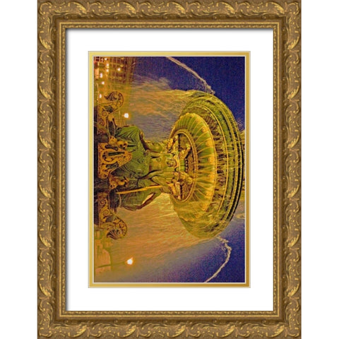 Golden Fountain I Gold Ornate Wood Framed Art Print with Double Matting by Love, Maureen