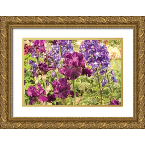 Purple Garden I Gold Ornate Wood Framed Art Print with Double Matting by Love, Maureen
