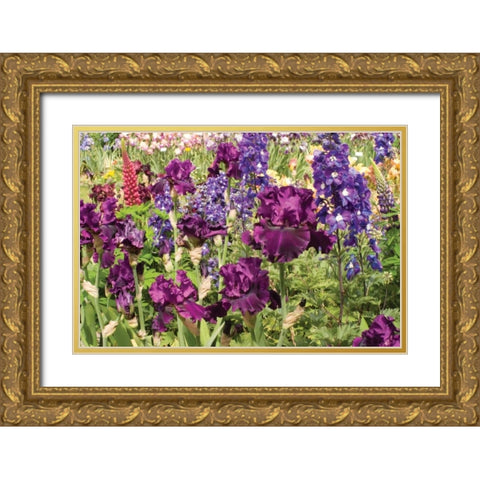 Purple Garden II Gold Ornate Wood Framed Art Print with Double Matting by Love, Maureen
