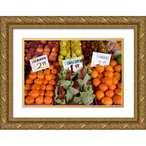 Fruit Stand III Gold Ornate Wood Framed Art Print with Double Matting by Love, Maureen