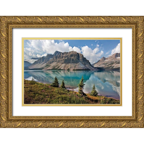 Bow Lake Gold Ornate Wood Framed Art Print with Double Matting by Malvin, Larry