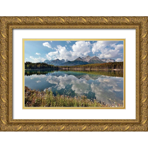Herbert Lake Gold Ornate Wood Framed Art Print with Double Matting by Malvin, Larry