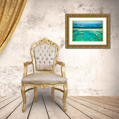 Coral River II Gold Ornate Wood Framed Art Print with Double Matting by Malvin, Larry