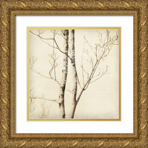 Winter Trees II Gold Ornate Wood Framed Art Print with Double Matting by Melious, Amy