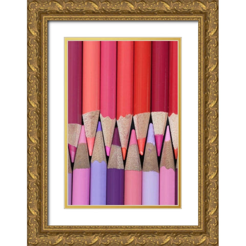 Colored Pencils V Gold Ornate Wood Framed Art Print with Double Matting by Mahan, Kathy